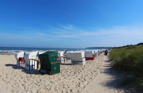 Ostseebad Baabe Apartment | Ferienhus Baabe FeWo 02 Terrasse, gratis Nutzung vom AHOI Erlebnisbad und Sauna in Sellin