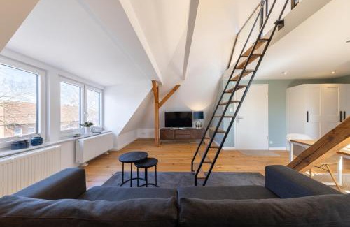 Warnemuende Apartment | Ferienwohnung Strom ahoi - premium - modern - inkl Stellplatz - 200m zum Alten Strom - Wasserblick