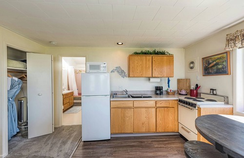 Sequim House | Fireplace Room - Water view, Jetted tub, King, Kitchen