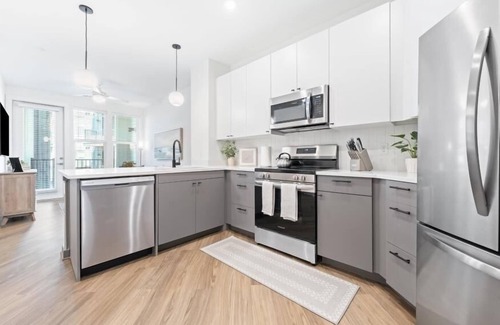 Monroe Ward Apartment | Fresh + Spacious Condo -Downtown RVA- Pool, Gym, Parking Included