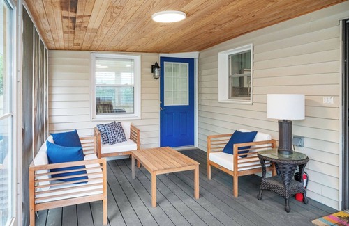 Yaupon Beach Cottage | GOLF CART Included Oak Island Cottage - Pet-friendly, Fire Pit, Porch, Sleeps 8