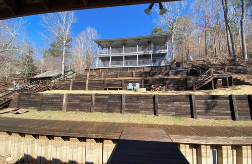 Alexander City Cabin | Gorgeous views, deep water, in peaceful/no-wake cove! FIRE PIT!