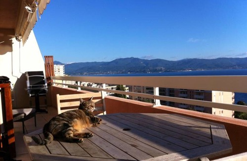 Ajaccio Apartment | Grand F2 route des Sanguinaires large terrace with 180° sea view not overlooked
