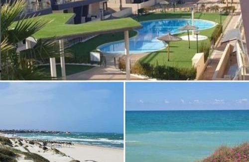 Pilar de la Horadada Apartment | Higuericas Costa 222 Härlig takterrass med havsutsikt - Pool och 250m till stranden