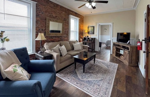 Nauvoo Apartment | Historic 1888 Loft - Temple Views & Exposed Brick