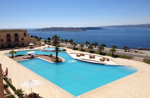 Ghajnsielem Apartment | Historic Fort Chambray Gem: Private Terrace with Panoramic Pool & Sea Views