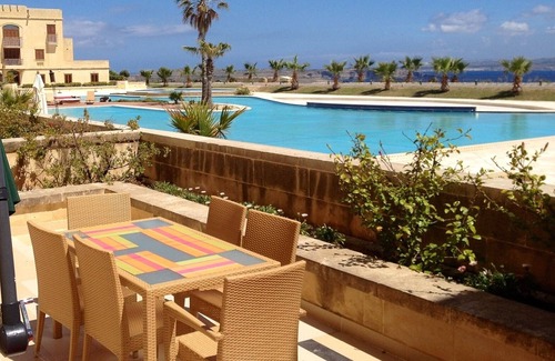 Ghajnsielem Apartment | Historic Fort Chambray Gem: Private Terrace with Panoramic Pool & Sea Views