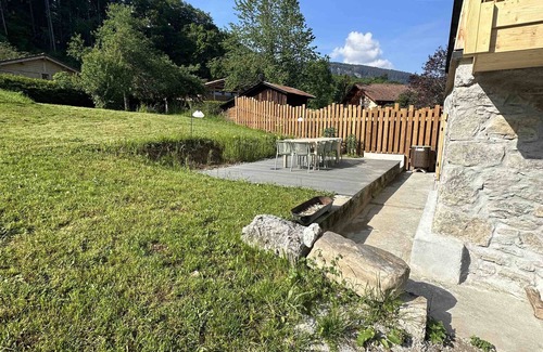 Mont-Saxonnex House | Holiday Home 'Chalet Terre De Sapins' with Mountain View, Private Terrace and Wi-Fi