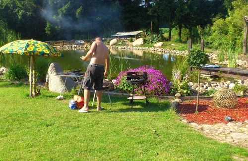 Kalkhorst House | Holiday Home "Naturteich Haus" with Private Swimming Pond, Private Terraces and Wi-Fi