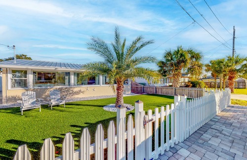 Kiska Beach House | Home with pool, central AC, & washer/dryer - walk minutes to beach