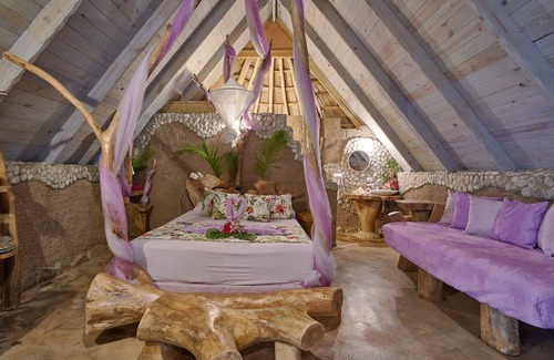 Las Galeras Cabin | Honeymoon lilac orquid cabin #6, at Chalet Tropical bio-hotel