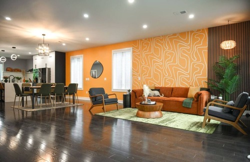 Lower Lawrenceville House | ★ HostWise Stays ★ Luxe Kid-Friendly Home with Rooftop deck, Garage, High End Kitchen, More!