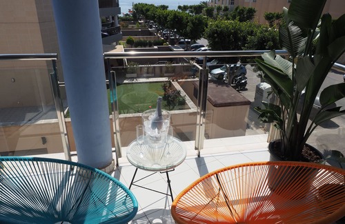 Playa d'en Bossa Apartment | Ibiza Beach 3Bedroom Apartment, wi-fi, balcony with sea view