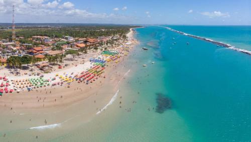 Barra de Sao Miguel Apartment | Iloa Residence Apt Premium -Quarto e sala climatizado