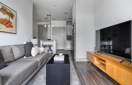 Waller Creek District Apartment | Inviting Downtown 1BR w/Deck & Gym, nr Congress Ave, by Blueground