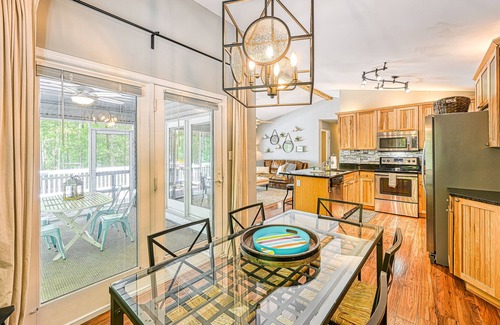 Aspen Hill House | Lakefront dog-friendly getaway w/private dock, firepit, game room, & EV charger