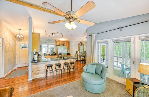 Aspen Hill House | Lakefront dog-friendly getaway w/private dock, firepit, game room, & EV charger