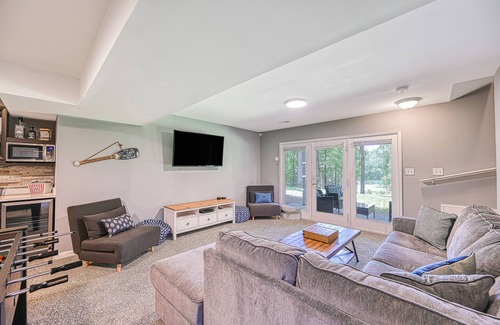 Aspen Hill House | Lakefront dog-friendly getaway w/private dock, firepit, game room, & EV charger