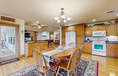 Sevierville Cabin | Lakefront family home with dock, free attract tickets, Private Boat Ramp
