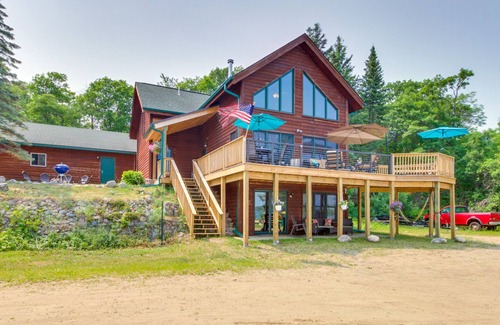 Nevis Cabin | Lakefront Nevis Home w/ Beach Access + Boat Slip!