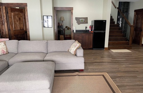 Whitefish House | Lakefront Property on Whitefish Lake. walk out across the lawn to the dock !