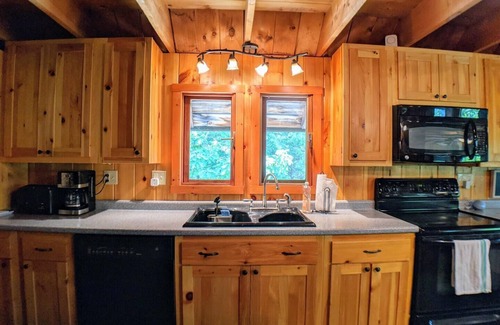 Meredith House | Lakes End Log Cabin on Lake Wicwas!