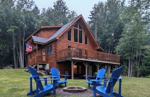 Ellsworth House | Lakeside Log Home near Acadia NP - peak foliage is here. BOOK NOW Oct. 14th-17th