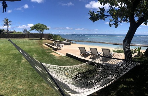Laie House | Large Oceanfront House on a Secret Beach with Spacious Yard and Amazing Views