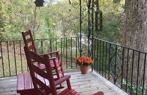 Chimney Rock Cabin | Lazy Lodge with Waterfall View. Perfect for family, deck, pool table, foosball.