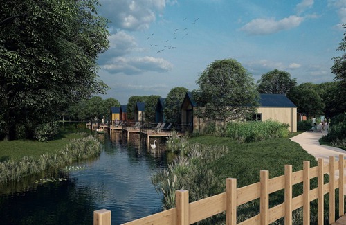 Arcen House | Lodge by the Lake in Arcen with Water Terrace