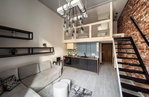 Krzyki Apartment | Loft Studio with Mezzanine