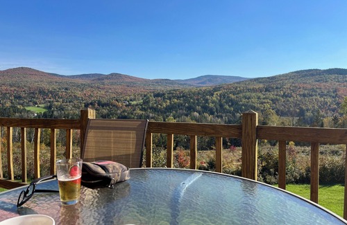 Colebrook Ski Chalet | Log Cabin on 6 acres w direct snowmobile trail access, Mountain views & sunsets