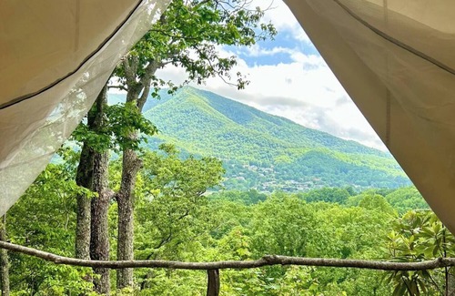Waynesville RV Rental | Lover’s Lookout is a treetop retreat /perfect for a romantic escape.