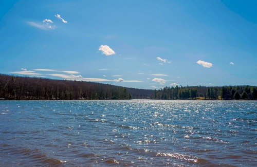 Waterfront Greens House | Lucky Bear Lakeside: Lake Front Home w/ Hot Tub & Community Amenities