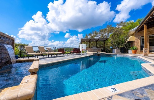 Helotes House | Luxurious Estate with Private Heatable Pool, Basketball Court, and City Views