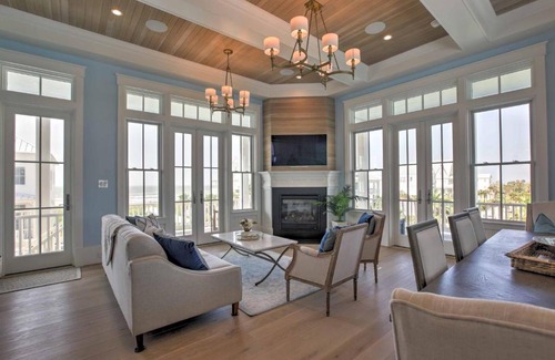 Beachtown House | Luxurious Galveston Home with Balconies and Beach View