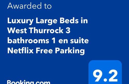 West Thurrock House | Luxury 4 Large Bedrooms Thurrock Grays 3 bathrooms 1 en suite Netflix Free Parking
