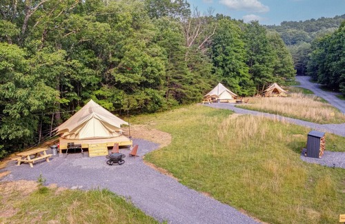 Great Cacapon RV Rental | Luxury Camping with Two Full Beds - Seneca Tent