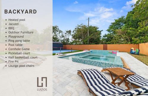 Miami Gardens House | Luxury Getaway with Retreat Heated pool and Jacuzzi L31