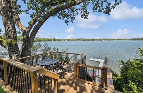 Round Lake House | Luxury Lake Home with Dock, Patio, and Deck!