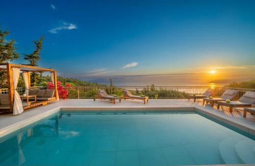 Fiskardo Villa | Luxury villa above emblisi beach , with heated pool !