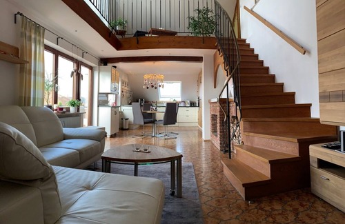 Nonnenhorn Apartment | Maisonette am See, 100 qm, Kamin, 2 Balkone, 1 Schlafzimmer, max. 2 Personen