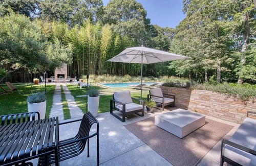 Silver Beach House | Mid-Century Gem with Pool, Fireplace and Steps to Private Beach.
