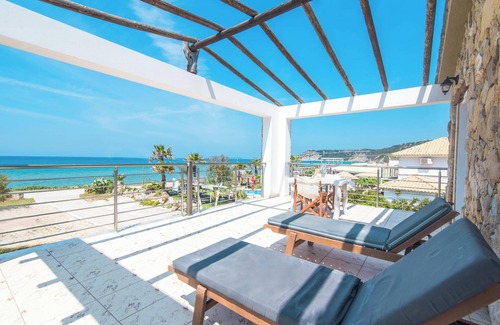 Arillas Apartment | 'Mirage Arillas Honeymoon Studio' with Sea View, Shared Pool & Wi-Fi