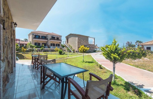 Arillas Apartment | 'Mirage Arillas Studio Type B12' with Sea View, Shared Pool & Wi-Fi