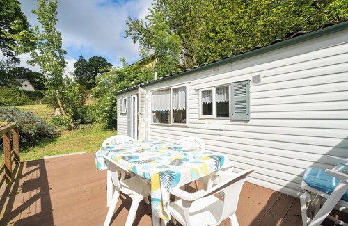 Pluduno RV Rental | Mobile Home 'Mobilhome Capacity 2 to 4 People' with Shared Pool and Private Terrace