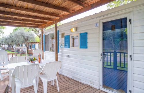 Santa Lucia House | Mobilehome with air conditioning, pool and semi-covered wooden terrace