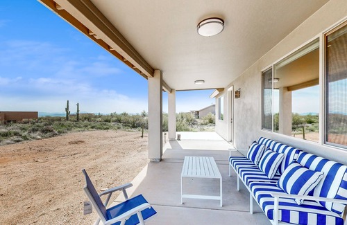 Central Scottsdale House | Modern marble beauty with mountain views, fireplace, patio & great location
