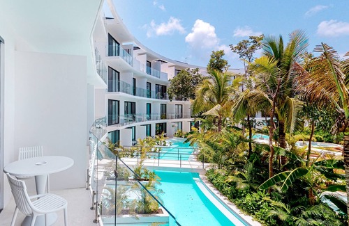 Tulum Apartment | Modern Studio W/ Shared Pool, High-Speed WiFi, Central AC & Private Balcony!
