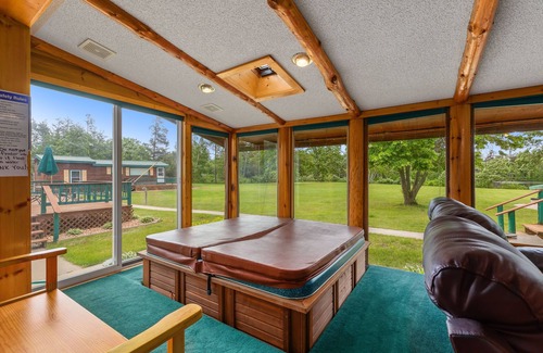 Pillager Cabin | MUST SEE! COZY LOG CABIN WITH SAUNA & HOT TUB!